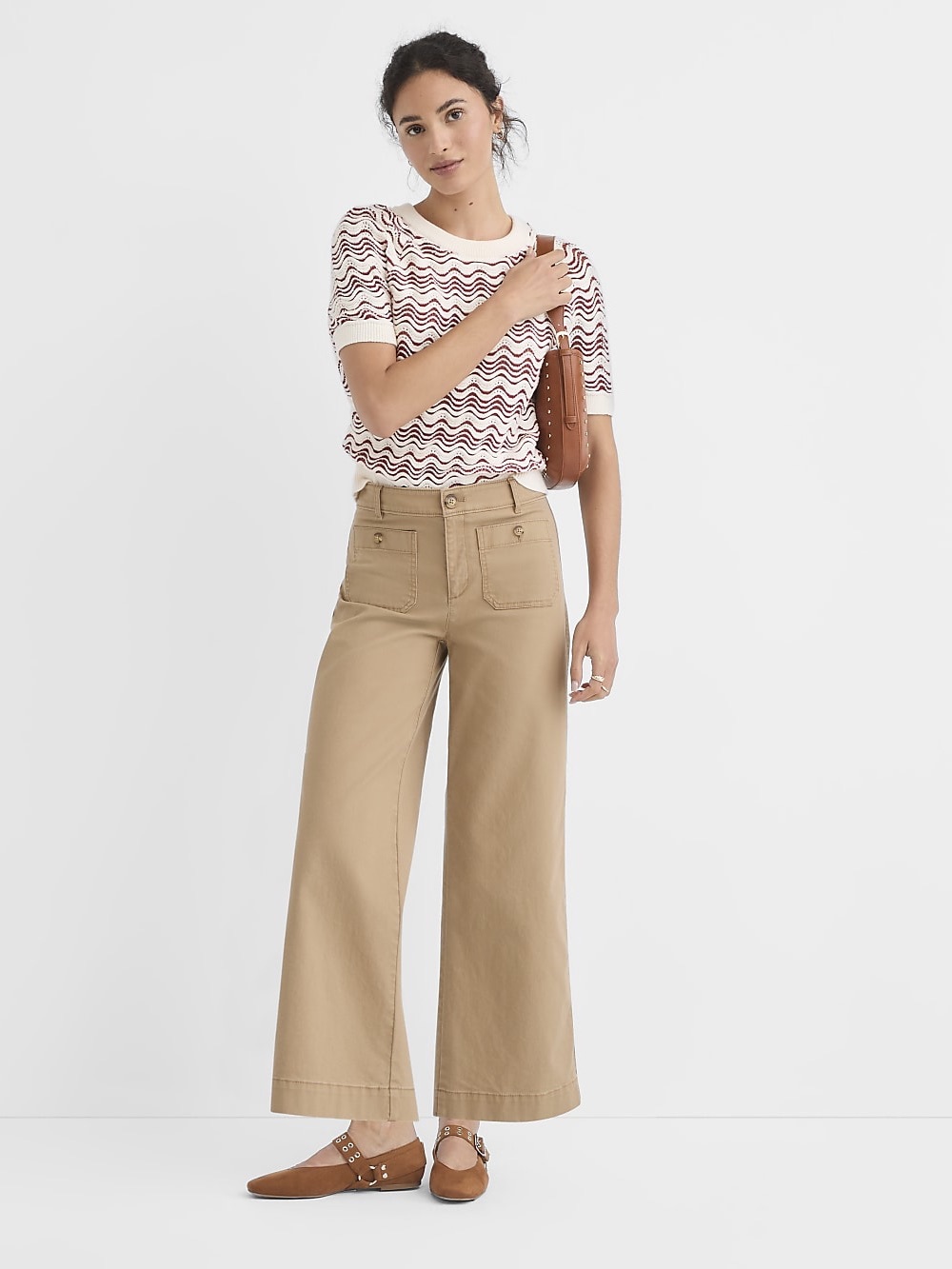 Loft Palmer Wide Leg Pants in Twill